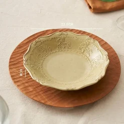 Elegance at the Table Küche & Esszimmer-Geprägter Suppenteller aus Keramik – Essgeschirr im französischen Stil