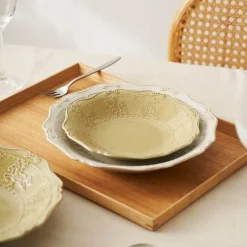Elegance at the Table Küche & Esszimmer-Geprägter Suppenteller aus Keramik – Essgeschirr im französischen Stil