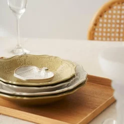Elegance at the Table Küche & Esszimmer-Geprägter Suppenteller aus Keramik – Essgeschirr im französischen Stil
