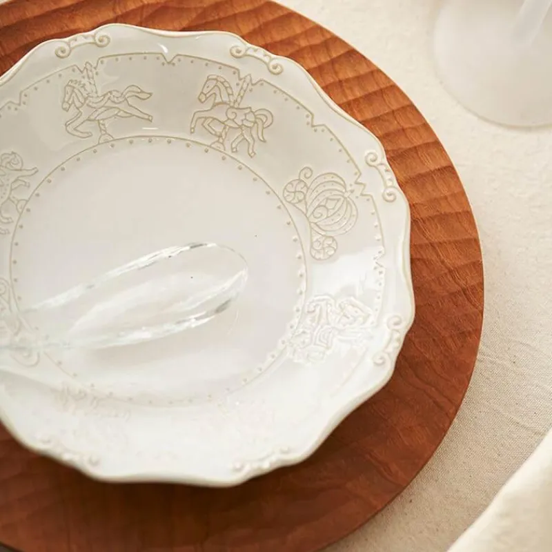 Elegance at the Table Küche & Esszimmer-Geprägter Suppenteller aus Keramik – Essgeschirr im französischen Stil