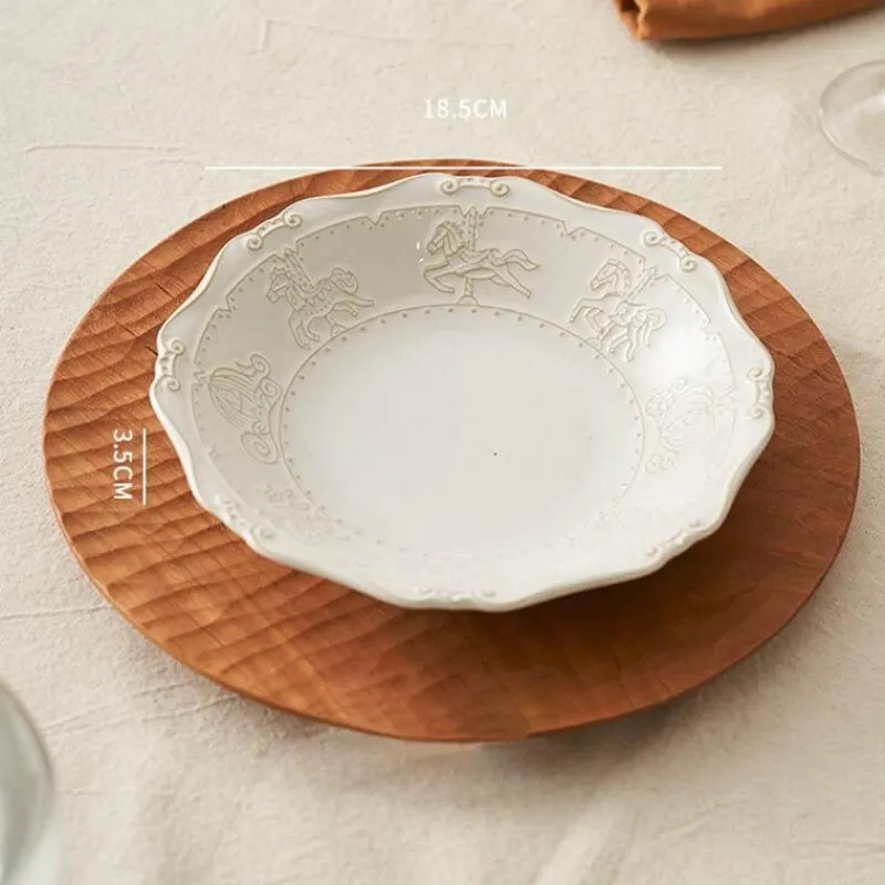 Elegance at the Table Küche & Esszimmer-Geprägter Suppenteller aus Keramik – Essgeschirr im französischen Stil