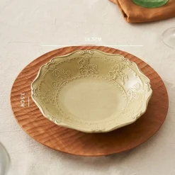 Elegance at the Table Küche & Esszimmer-Geprägter Suppenteller aus Keramik – Essgeschirr im französischen Stil