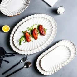 Elegance at the Table Küche & Esszimmer-Geschirrset aus weiß glasierter Keramik – Elegante Geschirrkollektion