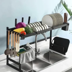 Cozy Living Küche & Esszimmer|Möbel-Geschirrständer aus Edelstahl für die Spüle – Küchenorganizer und Abtropffläche