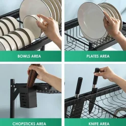 Cozy Living Küche & Esszimmer|Möbel-Geschirrständer aus Edelstahl für die Spüle – Küchenorganizer und Abtropffläche