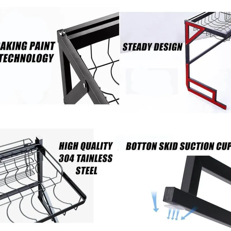 Cozy Living Küche & Esszimmer|Möbel-Geschirrständer aus Edelstahl für die Spüle – Küchenorganizer und Abtropffläche