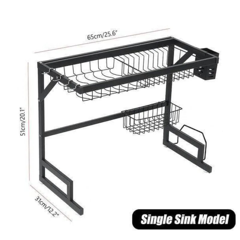 Cozy Living Küche & Esszimmer|Möbel-Geschirrständer aus Edelstahl für die Spüle – Küchenorganizer und Abtropffläche