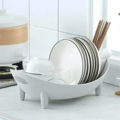 The Decor Haven Küche & Esszimmer-Geschirrständer-Organizer – Küchenabtropfgestell für Geschirr