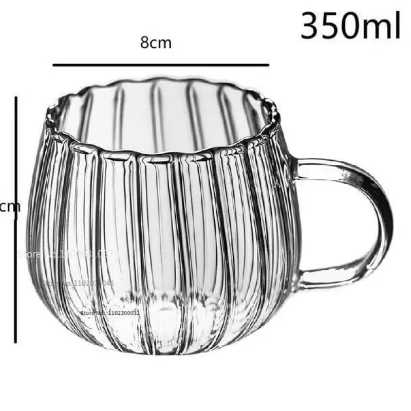 Plates u0026 More Küche & Esszimmer-Gestreifter Kaffeebecher aus Glas – hitzebeständiges Trinkgeschirr mit Henkel