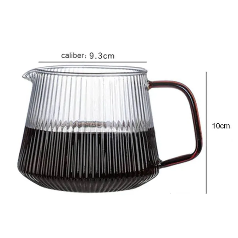 Tom Küche & Esszimmer-Gestreifter Kaffeekessel aus Glas – Teekanne mit V-Ausguss, 350 ml, 500 ml