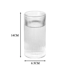 Plates u0026 More Küche & Esszimmer-Gestreiftes Kaffeetassen-Set aus Glas – vielseitiges Trinkgeschirr für Kaffee, Tee, Wein