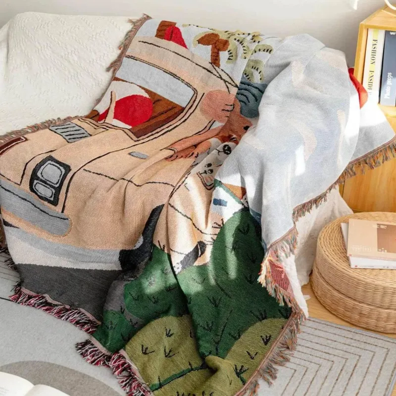 Snug u0026 Soft Bettzeug-Gestrickte Gobelindecke – Leichte, luxuriöse Dekodecke für das Wohnzimmer im Freien