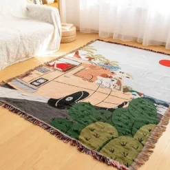 Snug u0026 Soft Bettzeug-Gestrickte Gobelindecke – Leichte, luxuriöse Dekodecke für das Wohnzimmer im Freien