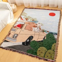 Snug u0026 Soft Bettzeug-Gestrickte Gobelindecke – Leichte, luxuriöse Dekodecke für das Wohnzimmer im Freien