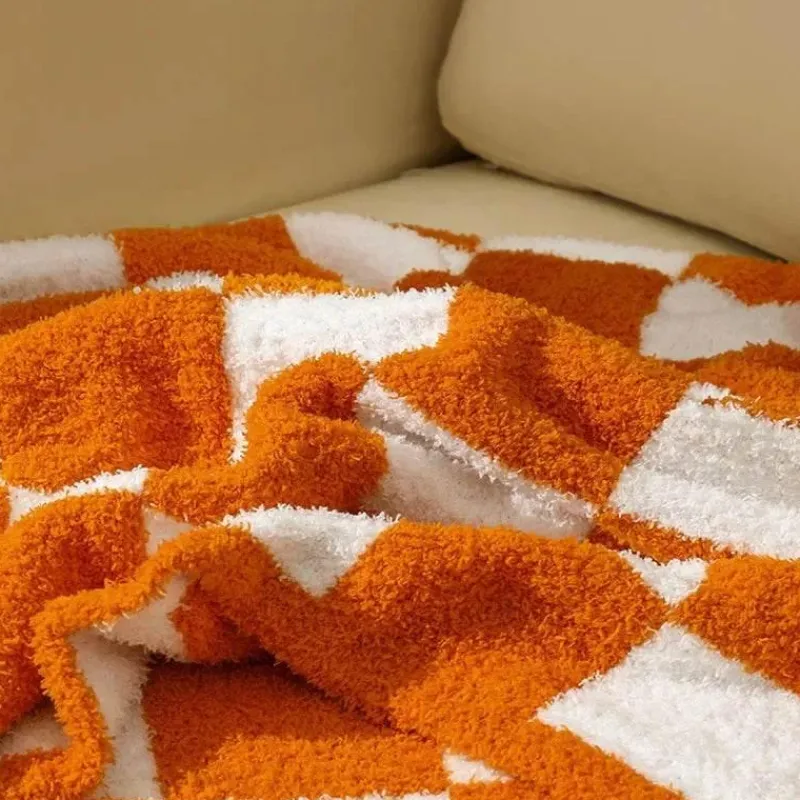 Wrap u0026 Relax Bettzeug-Gestrickte Schachbrettdecke – Gemütlicher Überwurf für die Heimdekoration