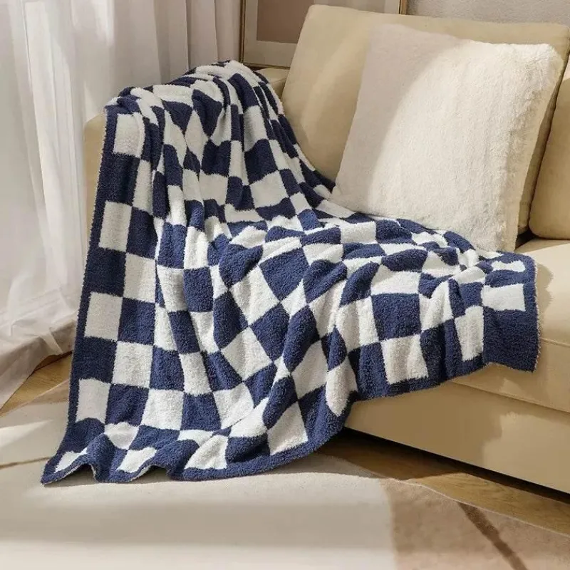 Wrap u0026 Relax Bettzeug-Gestrickte Schachbrettdecke – Gemütlicher Überwurf für die Heimdekoration
