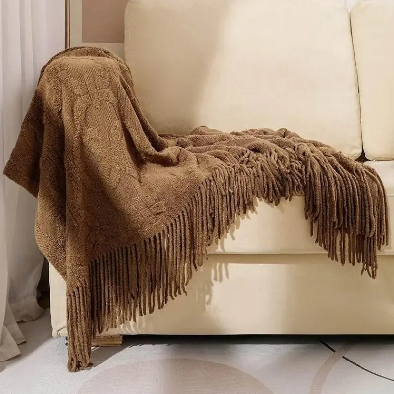 Wrap u0026 Relax Bettzeug-Gestrickte Sofadecke – gemütlicher, einfarbiger Überwurf für Zuhause und unterwegs