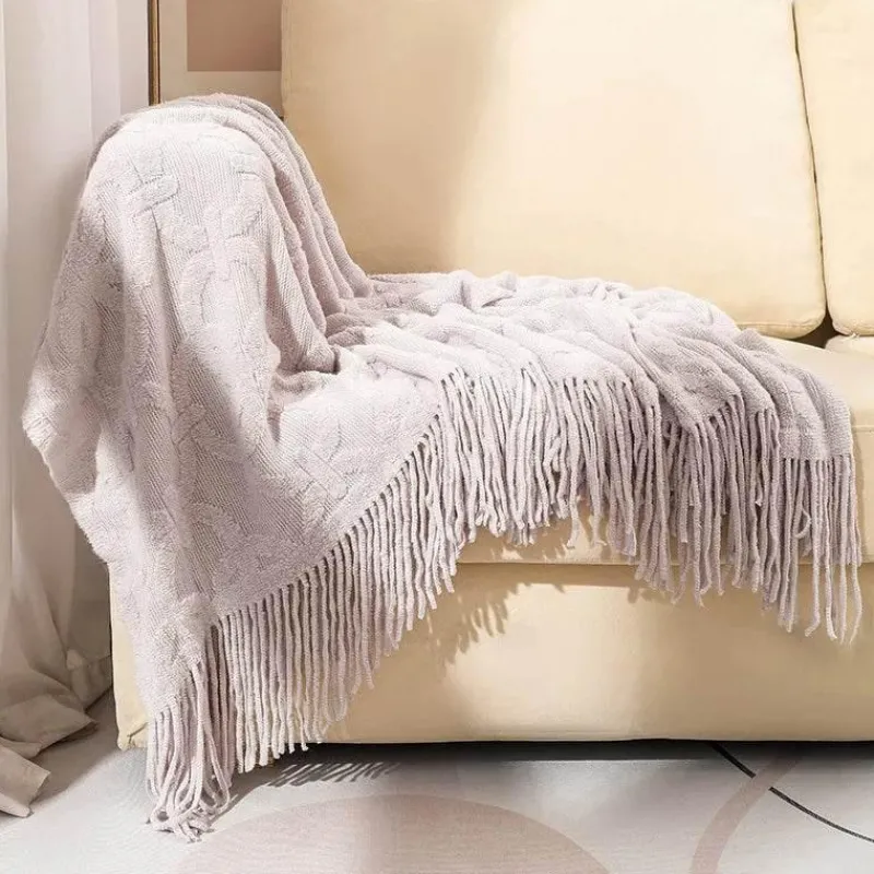 Wrap u0026 Relax Bettzeug-Gestrickte Sofadecke – gemütlicher, einfarbiger Überwurf für Zuhause und unterwegs