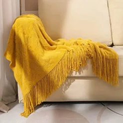 Wrap u0026 Relax Bettzeug-Gestrickte Sofadecke – gemütlicher, einfarbiger Überwurf für Zuhause und unterwegs
