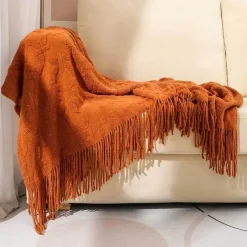 Wrap u0026 Relax Bettzeug-Gestrickte Sofadecke – gemütlicher, einfarbiger Überwurf für Zuhause und unterwegs