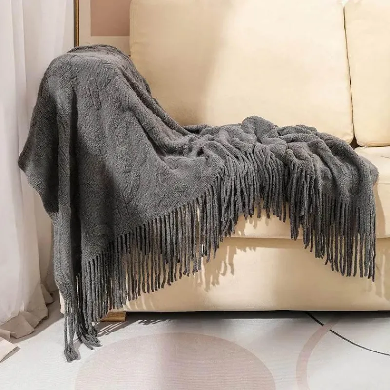 Wrap u0026 Relax Bettzeug-Gestrickte Sofadecke – gemütlicher, einfarbiger Überwurf für Zuhause und unterwegs