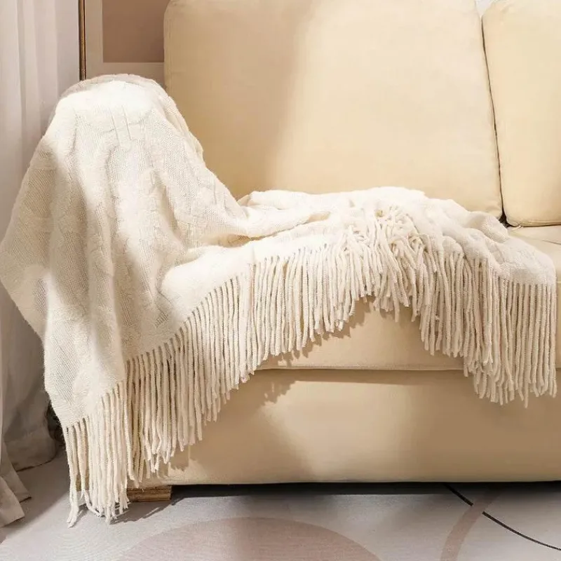 Wrap u0026 Relax Bettzeug-Gestrickte Sofadecke – gemütlicher, einfarbiger Überwurf für Zuhause und unterwegs