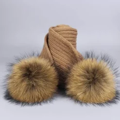 The Decor Haven Babykleidung|Babykleidung-Gestricktes Pelzmütze- und Schal-Set – kuschelige Winteraccessoires
