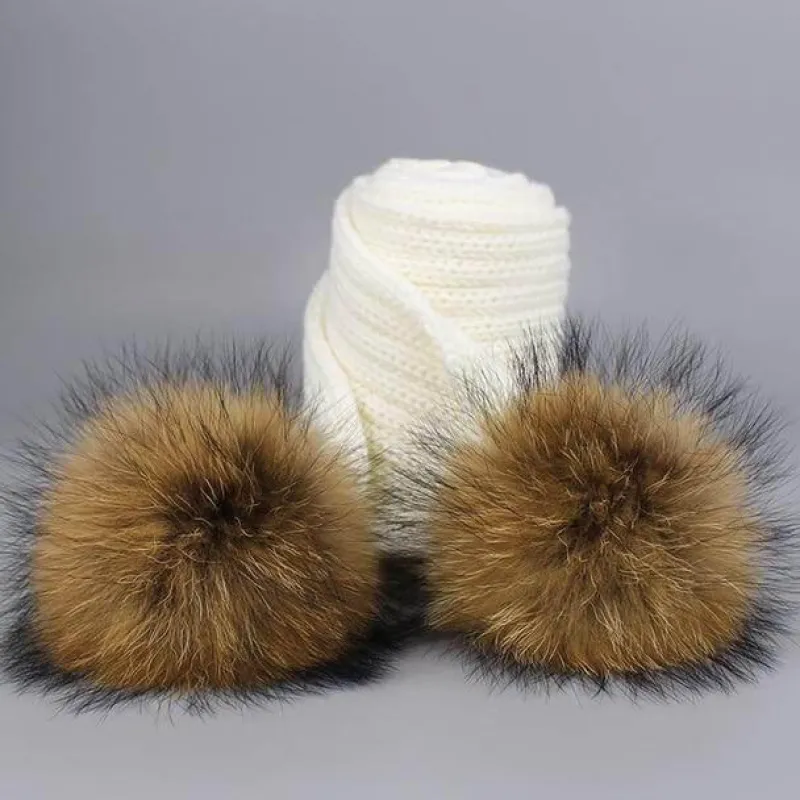 The Decor Haven Babykleidung|Babykleidung-Gestricktes Pelzmütze- und Schal-Set – kuschelige Winteraccessoires