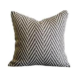 The Cushion Corner Bettzeug-Gewebte Kissenbezüge aus Wolle zum Häkeln - Schwarz-Weiß-Wohndekor