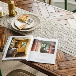 Fine Table Threads Küche & Esszimmer-Gewebter Jute-Tischläufer mit Quasten – rustikale Wohndekoration