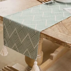 Fine Table Threads Küche & Esszimmer-Gewellter Jute-Tischläufer – Rustikales Leinendekor