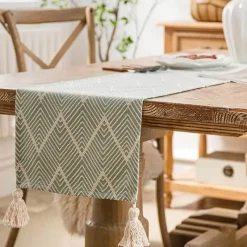 Fine Table Threads Küche & Esszimmer-Gewellter Jute-Tischläufer – Rustikales Leinendekor
