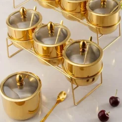 Elegance at the Table Küche & Esszimmer-Gewürzdosen-Set aus Edelstahl – Küchenaufbewahrung für Zucker, Salz, Grillzubehör