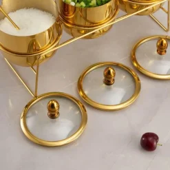 Elegance at the Table Küche & Esszimmer-Gewürzdosen-Set aus Edelstahl – Küchenaufbewahrung für Zucker, Salz, Grillzubehör