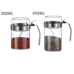 Tom Küche & Esszimmer-Gewürzglas aus Glas mit PP-Deckel – langlebiger Gewürzbehälter für die Küche für Kräuter und Gewürze