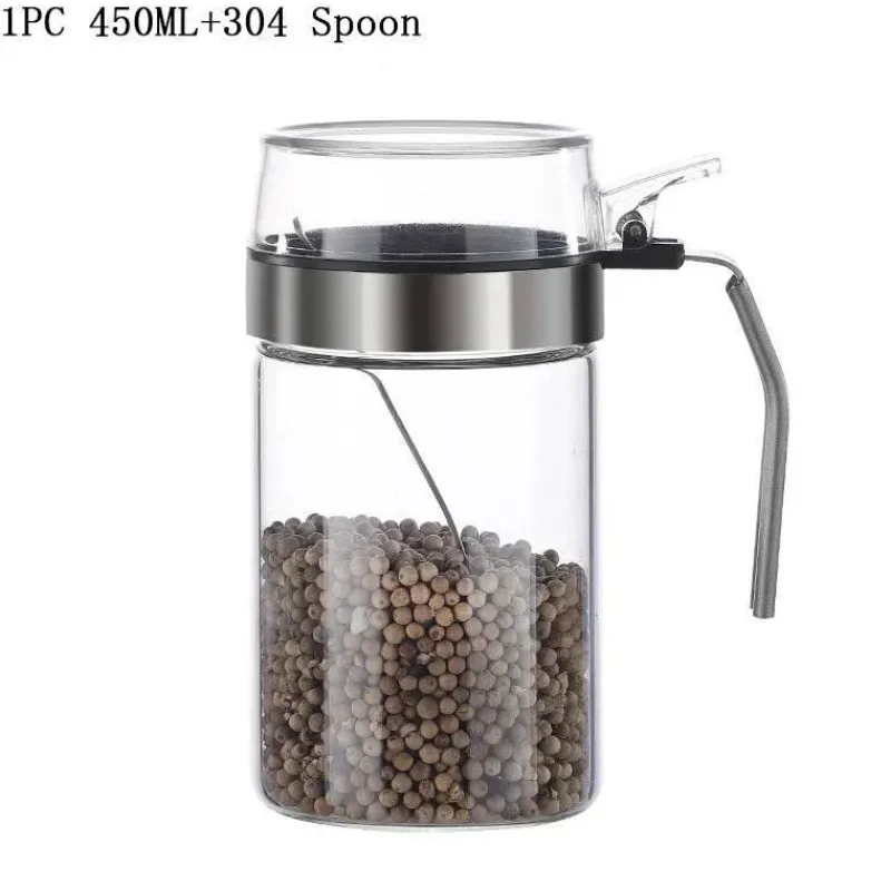 Tom Küche & Esszimmer-Gewürzglas aus Glas mit PP-Deckel – langlebiger Gewürzbehälter für die Küche für Kräuter und Gewürze