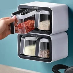 Space Savvy Küche & Esszimmer-Gewürz-Organizer zur Wandmontage – Gewürzregal mit mehreren Gittern