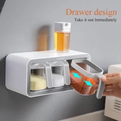 Space Savvy Küche & Esszimmer-Gewürz-Organizer zur Wandmontage – Gewürzregal mit mehreren Gittern