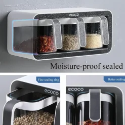 Space Savvy Küche & Esszimmer-Gewürz-Organizer zur Wandmontage – Gewürzregal mit mehreren Gittern