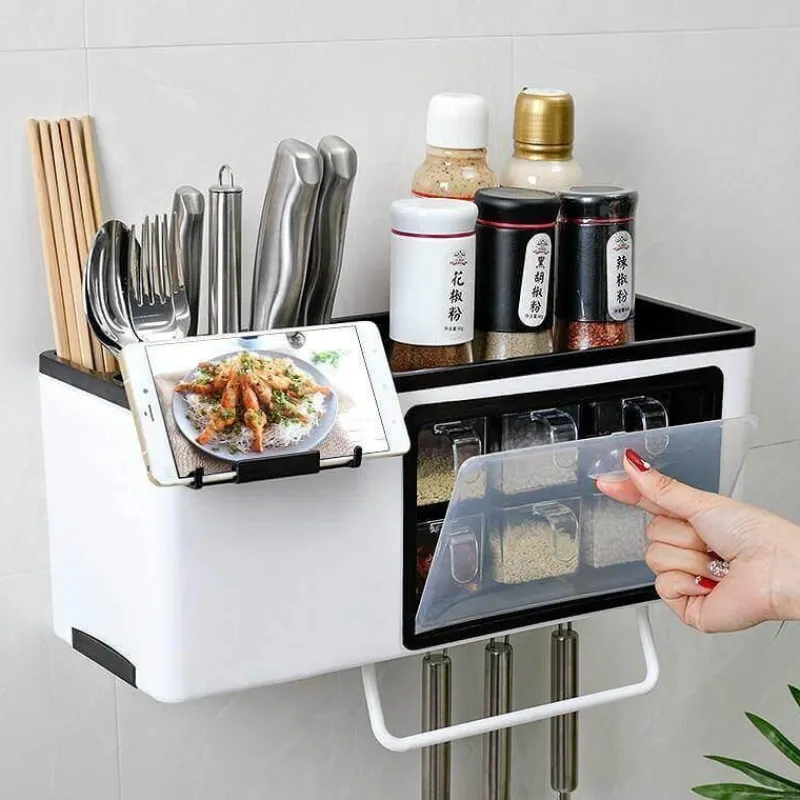 Cozy Living Küche & Esszimmer|Möbel-Gewürz-Organizer-Aufbewahrungsbox - Multifunktionaler Gewürzbehälter