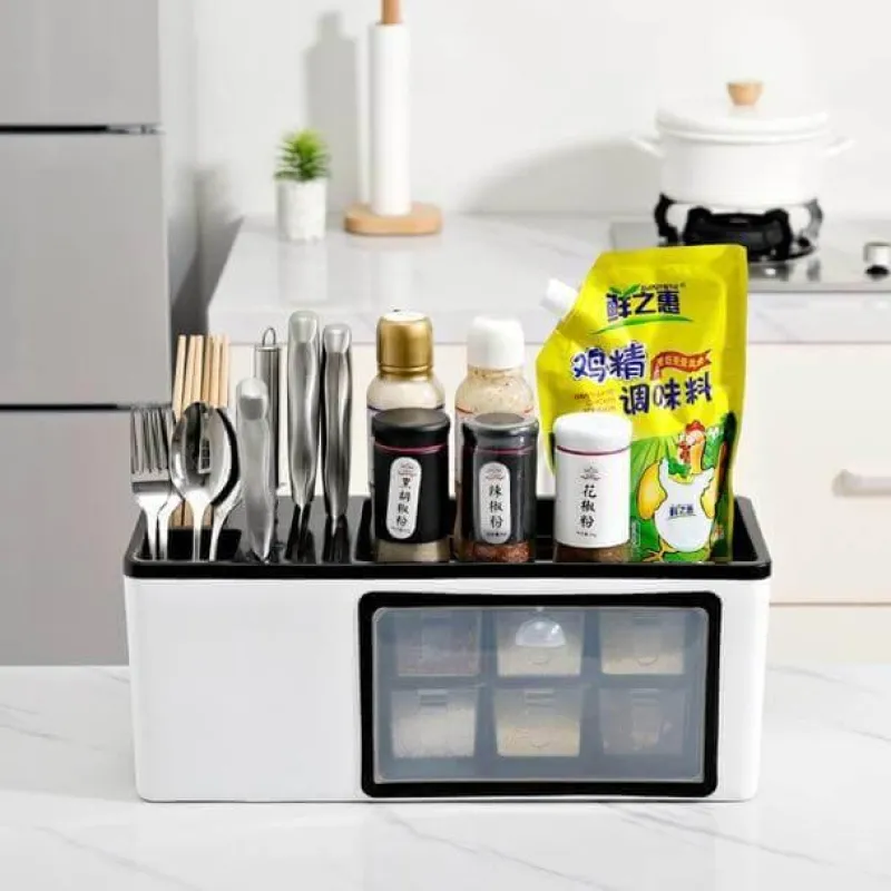 Cozy Living Küche & Esszimmer|Möbel-Gewürz-Organizer-Aufbewahrungsbox - Multifunktionaler Gewürzbehälter