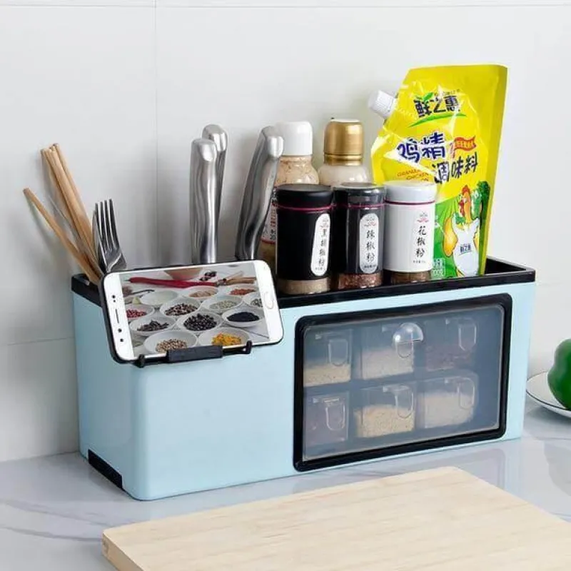 Cozy Living Küche & Esszimmer|Möbel-Gewürz-Organizer-Aufbewahrungsbox - Multifunktionaler Gewürzbehälter