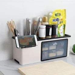 Cozy Living Küche & Esszimmer|Möbel-Gewürz-Organizer-Aufbewahrungsbox - Multifunktionaler Gewürzbehälter