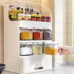 Space Savvy Küche & Esszimmer-Gewürz-Organizer-Box – Einfacher Aufbewahrungsspender für die Küche