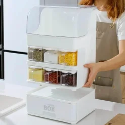 Space Savvy Küche & Esszimmer-Gewürz-Organizer-Box – Einfacher Aufbewahrungsspender für die Küche