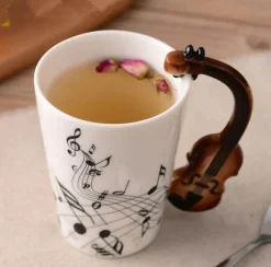 The Cozy Mug Küche & Esszimmer-Gitarrentasse – Keramik-Kaffeetasse für Musikliebhaber