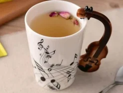The Cozy Mug Küche & Esszimmer-Gitarrentasse – Keramik-Kaffeetasse für Musikliebhaber