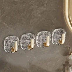 Aqua Essence Badezimmer-Glacier Acrylic Wall Hooks - Stylish Wall Storage Solutions
