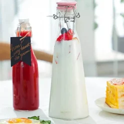 Tom Küche & Esszimmer-Glas-Aufbewahrungsflasche für Wein, Marmelade, Honig und mehr – eleganter, vielseitiger Behälter