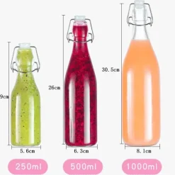 Tom Küche & Esszimmer-Glas-Aufbewahrungsflasche für Wein, Marmelade, Honig und mehr – eleganter, vielseitiger Behälter